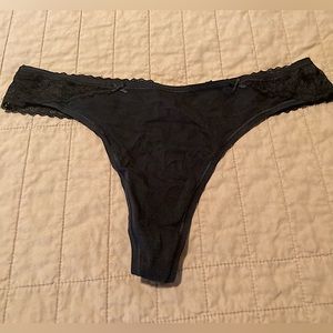 2/$15- Victoria’s Secret -Black Lace Thong / Tanga Size Medium